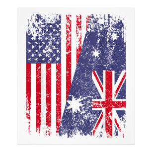 AUSTRALIAN ROOTS  Half American Flag AUSTRALIA  Photo Print