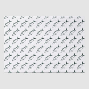 Australian Salmon in Racing Green and White Tissue Paper