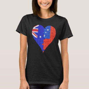 Australian Samoan Flag Heart T-Shirt