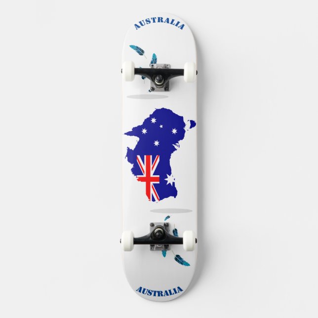 Australian semi shaped vector Flag image  Skateboard (Front)