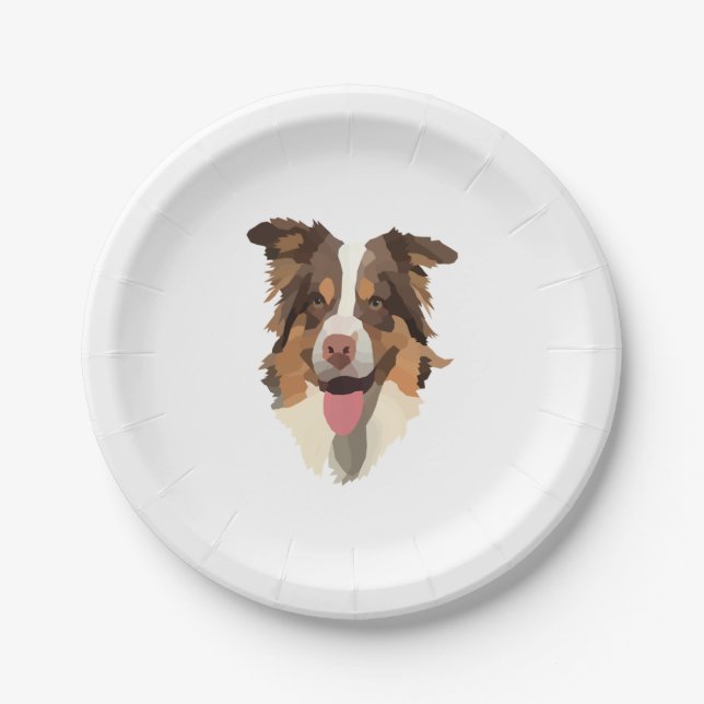 Australian shepherd 1 paper plate (Front)
