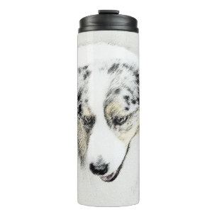 Australian Shepherd 2 Painting - Original Dog Art Thermal Tumbler