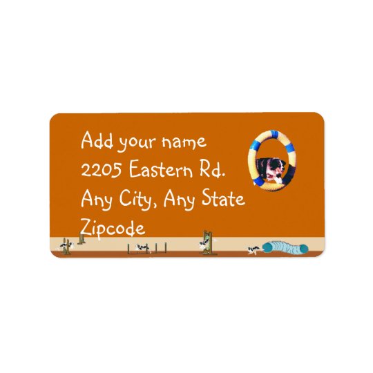 Australian Shepherd Agility Dog Address Label