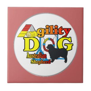Australian Shepherd Agility Tile