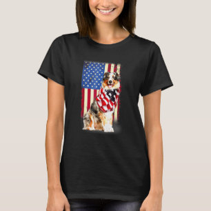 Australian Shepherd American Flag Usa Patriotic Do T-Shirt