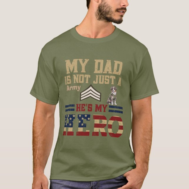 Australian Shepherd Army  Sergeant Dad T-Shirt (Front)