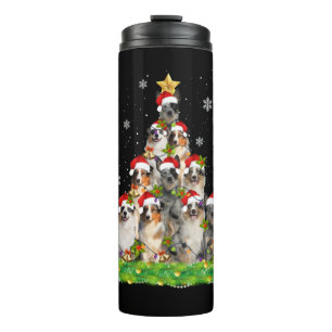 Australian Shepherd Aussie Christmas Ornament Tree Thermal Tumbler