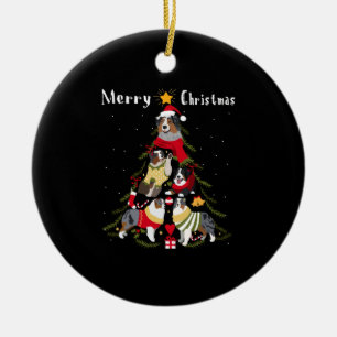 Australian Shepherd Aussie Christmas Tree Xmas Dog Ceramic Tree Decoration