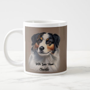 Australian shepherd (Aussie) Cute Watercolor Large Coffee Mug