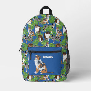 Australian Shepherd Aussie Dog Barking Printed Backpack