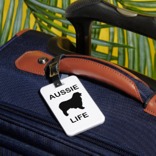 australian shepherd aussie life luggage tag