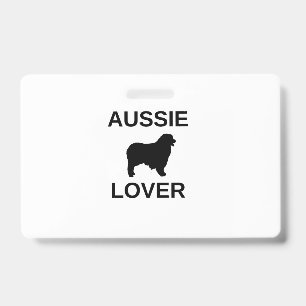 australian shepherd aussie lover ID badge