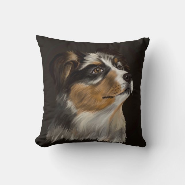 Australian Shepherd - Aussie Puppy Cushion (Front)