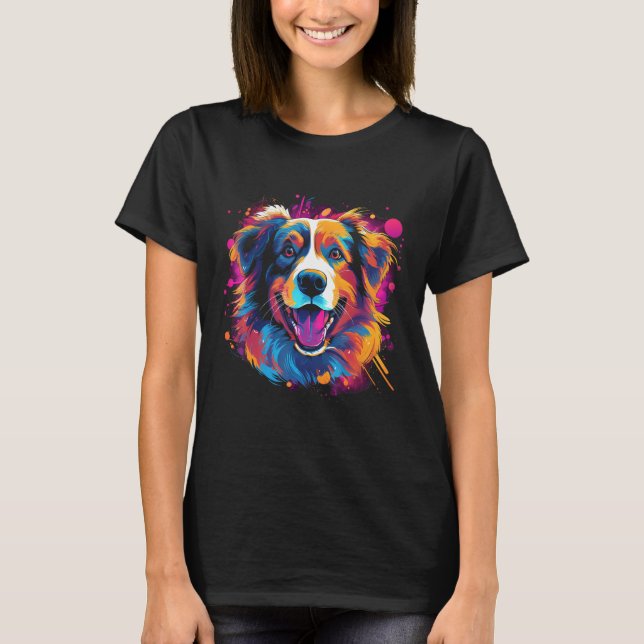 Australian Shepherd Aussie Retro 3 T-Shirt (Front)