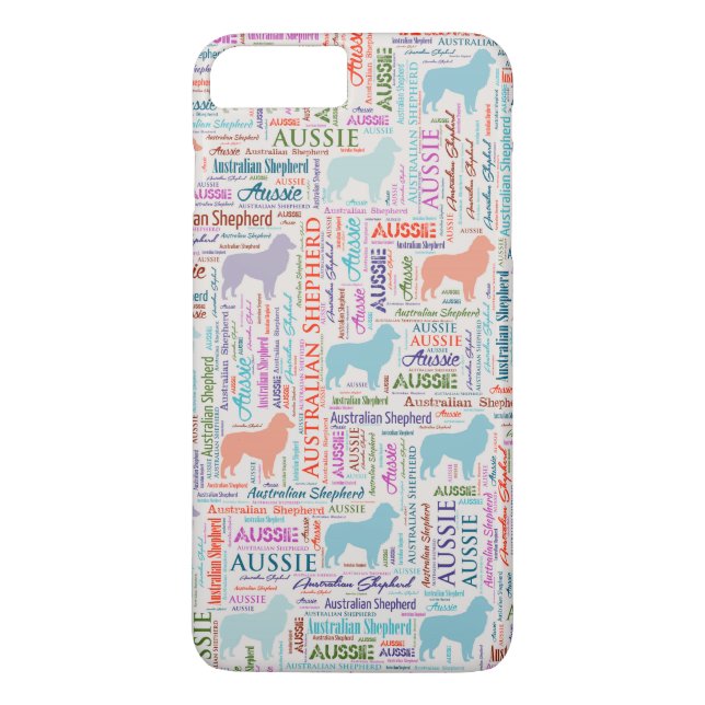 Australian Shepherd Aussie Word Art Case-Mate iPhone Case (Back)