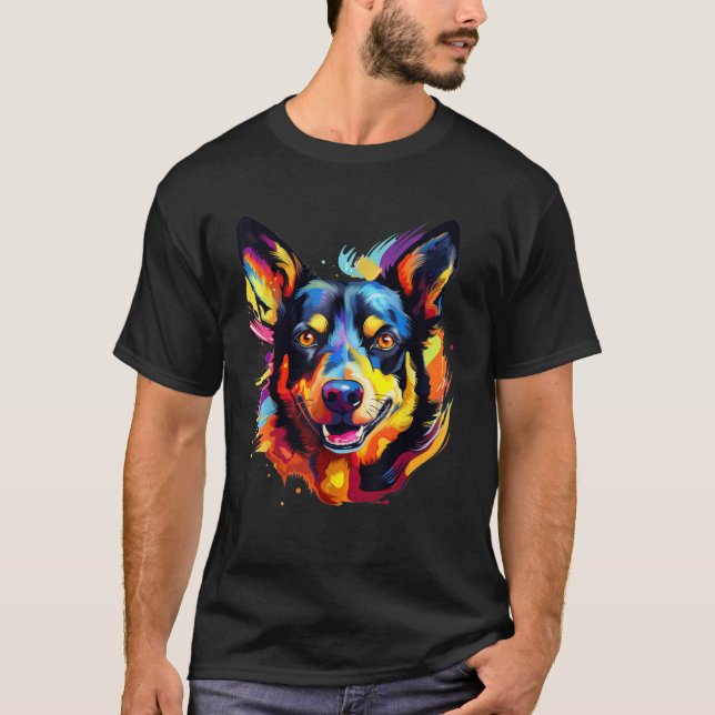 Australian Shepherd Australian Kelpie Portrait  T-Shirt (Front)