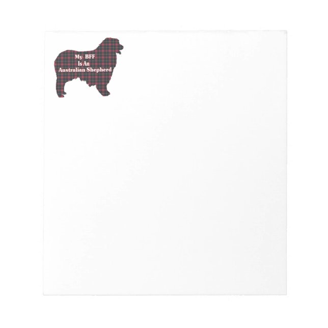 Australian Shepherd BFF Notepad (Front)
