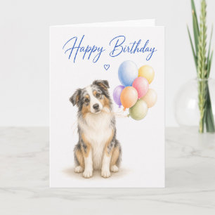 Australian Shepherd Birthday Card
