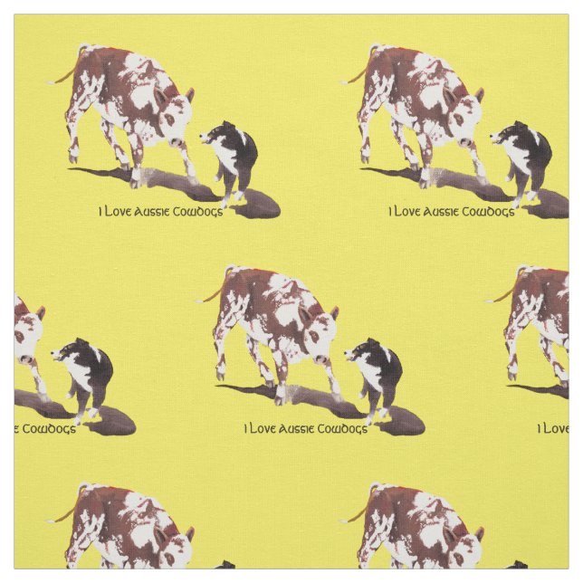 Australian Shepherd Black Tri Cowdog fabric (Swatch)
