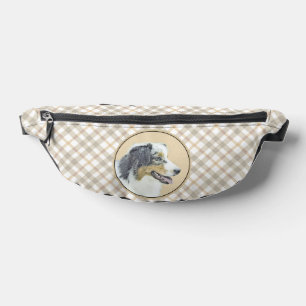 Australian Shepherd Black Tri Painting Dog Art Bum Bags