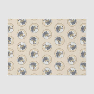 Australian Shepherd Black Tri Painting Dog Art Tissue Paper