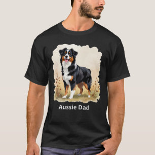Australian Shepherd Black Tricolor Aussie Dad T-Shirt