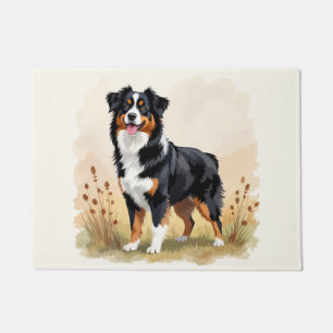 Australian Shepherd Black Tricolor Aussie Dog Doormat