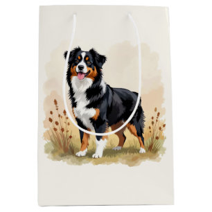 Australian Shepherd Black Tricolor Aussie Dog Medium Gift Bag