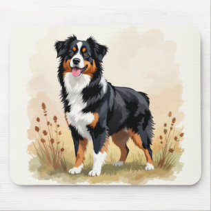 Australian Shepherd Black Tricolor Aussie Dog Mouse Mat