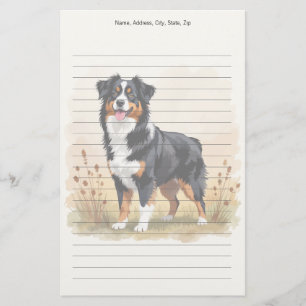 Australian Shepherd Black Tricolor Aussie Dog Stationery