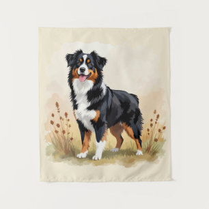 Australian Shepherd Black Tricolor Aussie Dog Tapestry