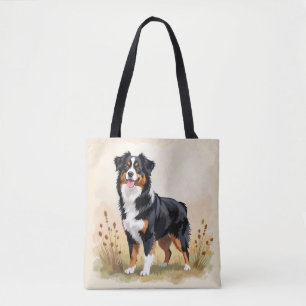 Australian Shepherd Black Tricolor Aussie Dog Tote Bag