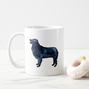 Australian Shepherd Black Watercolor Silhouette Coffee Mug