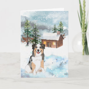 Australian Shepherd (Blue) Christmas Card