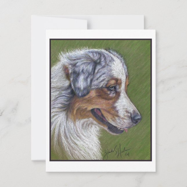 Australian Shepherd, Blue Merle, Card (Front)