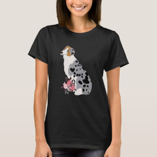 Australian Shepherd Blue Merle Dog Bouquet T-Shirt