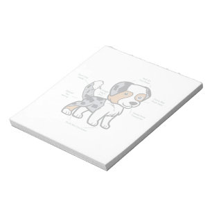 Australian Shepherd Blue Merle Funny Anatomy Notepad