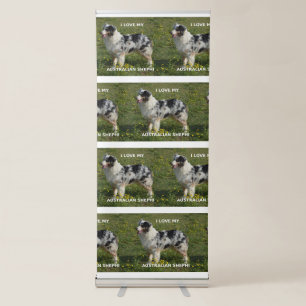 australian shepherd blue merle love w pic retractable banner