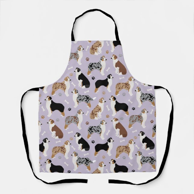 Australian Shepherd Bones and Paws Apron (Front)