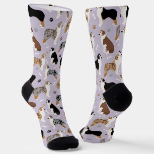 Australian Shepherd Bones and Paws Socks