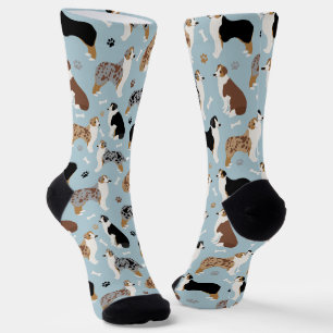 Australian Shepherd Bones and Paws Socks