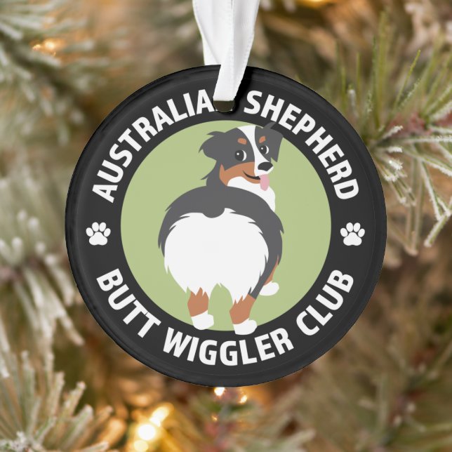 Australian Shepherd Butt Wiggler Club (Tricolor) Ornament (Tree)