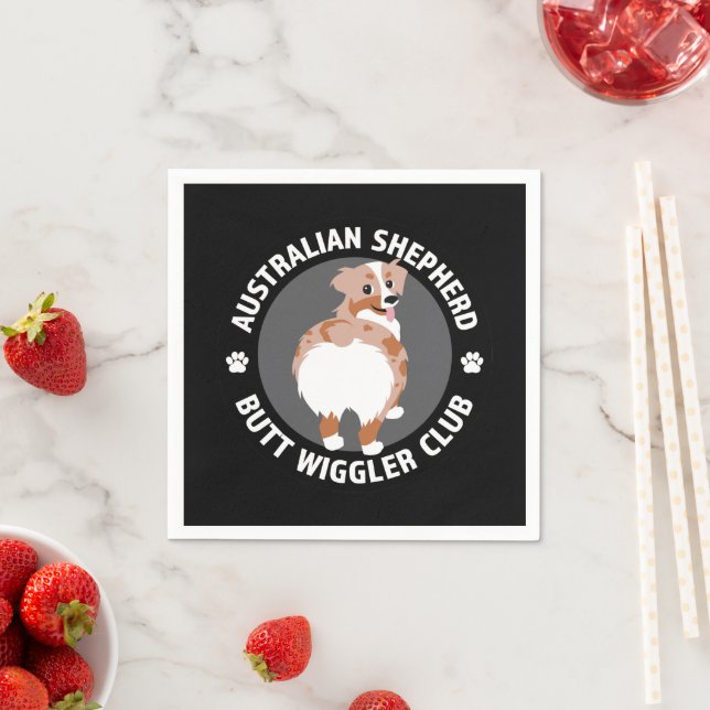 Australian Shepherd Butt Wigglers Club - Red Merle Napkin (Insitu)