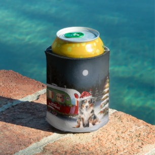Australian Shepherd Caravan Christmas Adventure Can Cooler