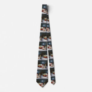 Australian Shepherd Caravan Christmas Adventure Tie