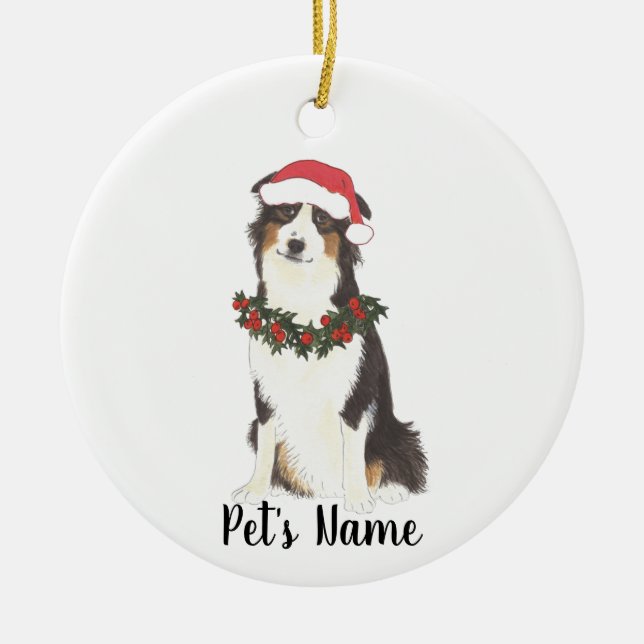 Australian Shepherd Ceramic Ornament (Front)