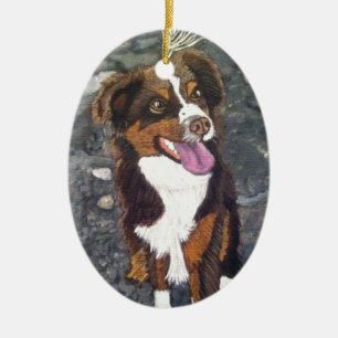 Australian Shepherd Ceramic Tree Decoration