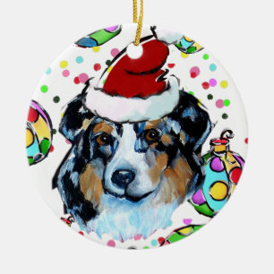 AUSTRALIAN SHEPHERD CERAMIC TREE DECORATION