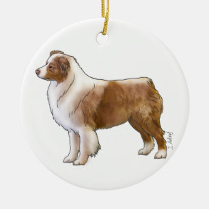 Australian Shepherd Ceramic Tree Decoration
