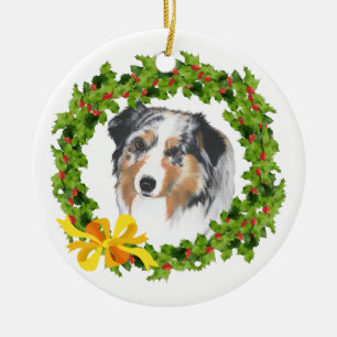 Australian Shepherd Ceramic Tree Decoration